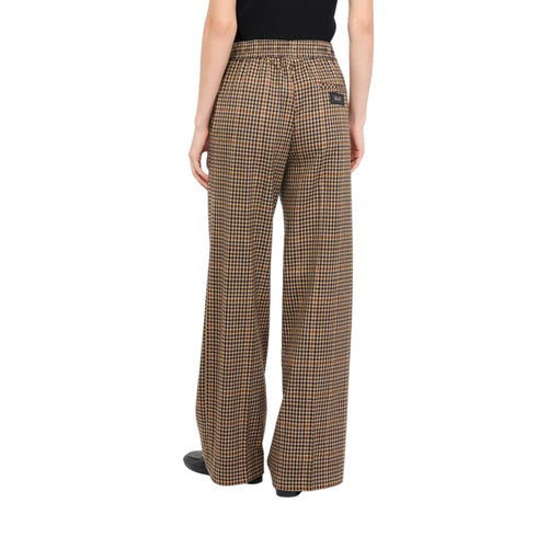 Pantalone Donna flare a quadretti modella retro